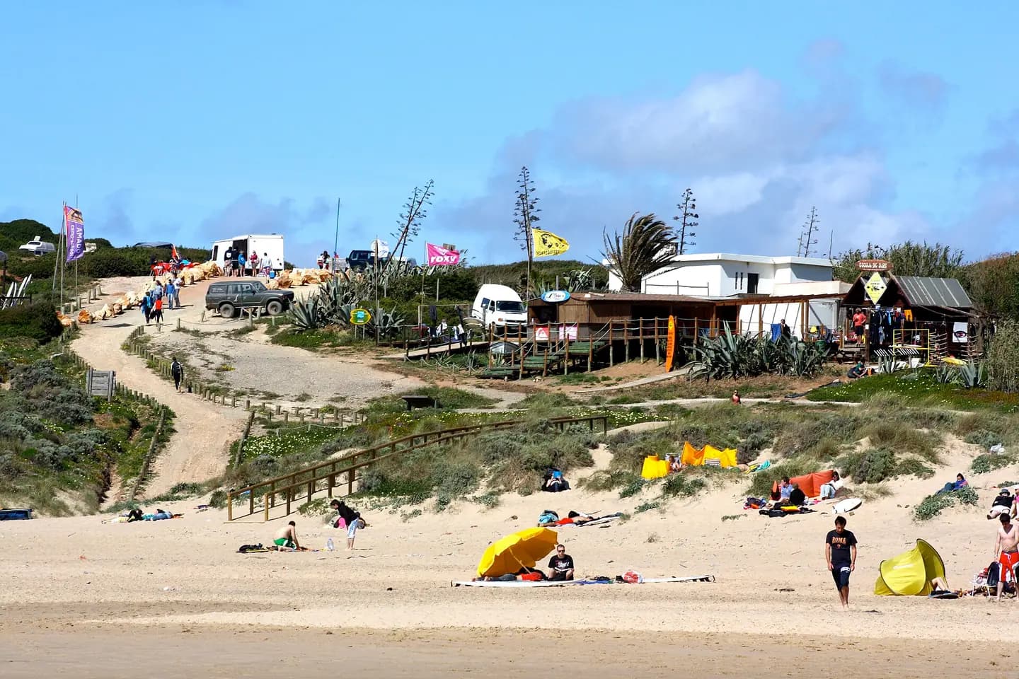 Surfer school on Praia de Amado
