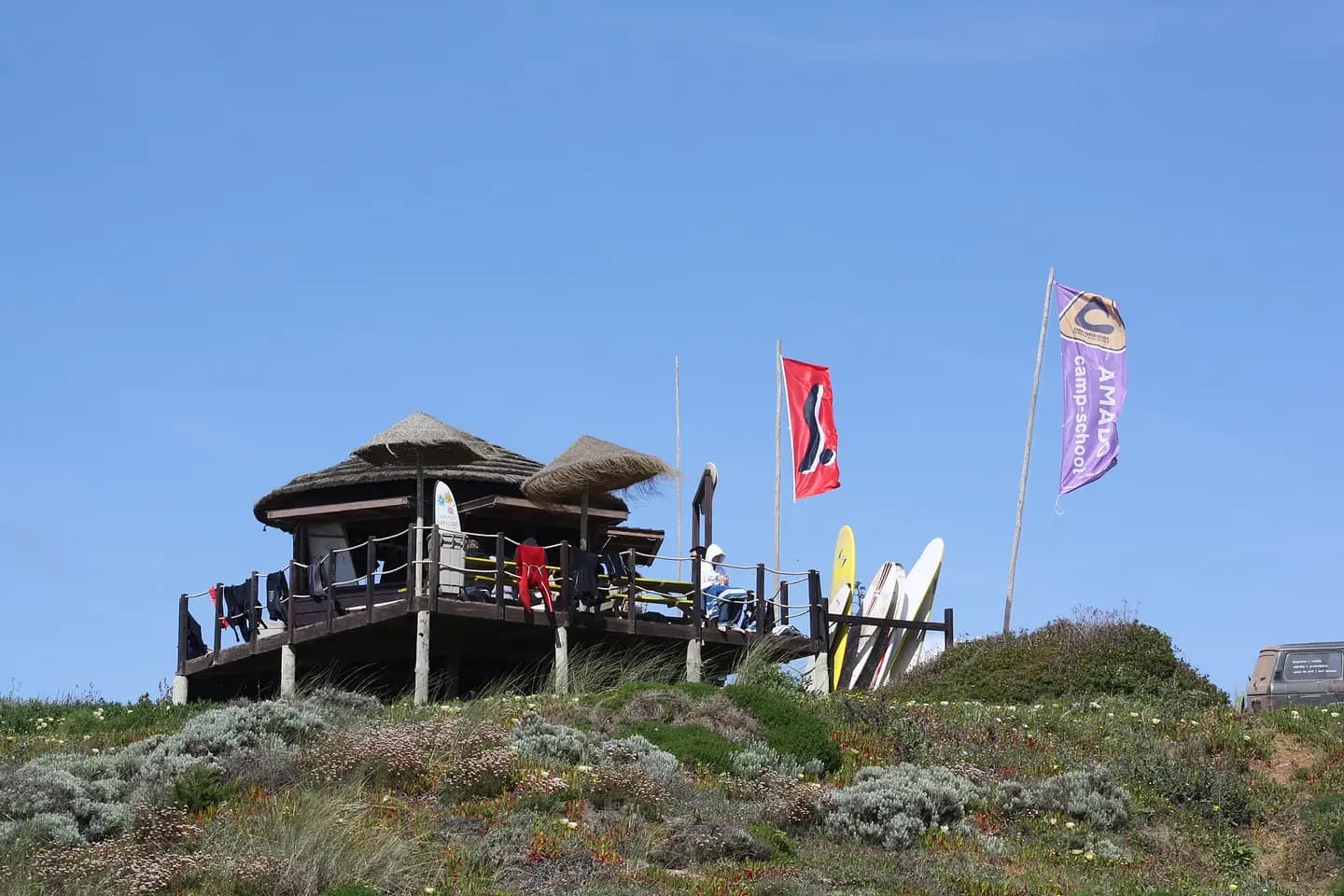 Surfer school on Praia de Amado