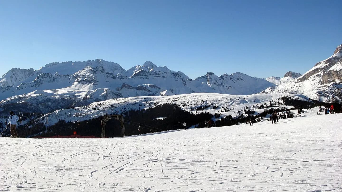 With Sas Cherz view Ski resort Arabba/Marmolada