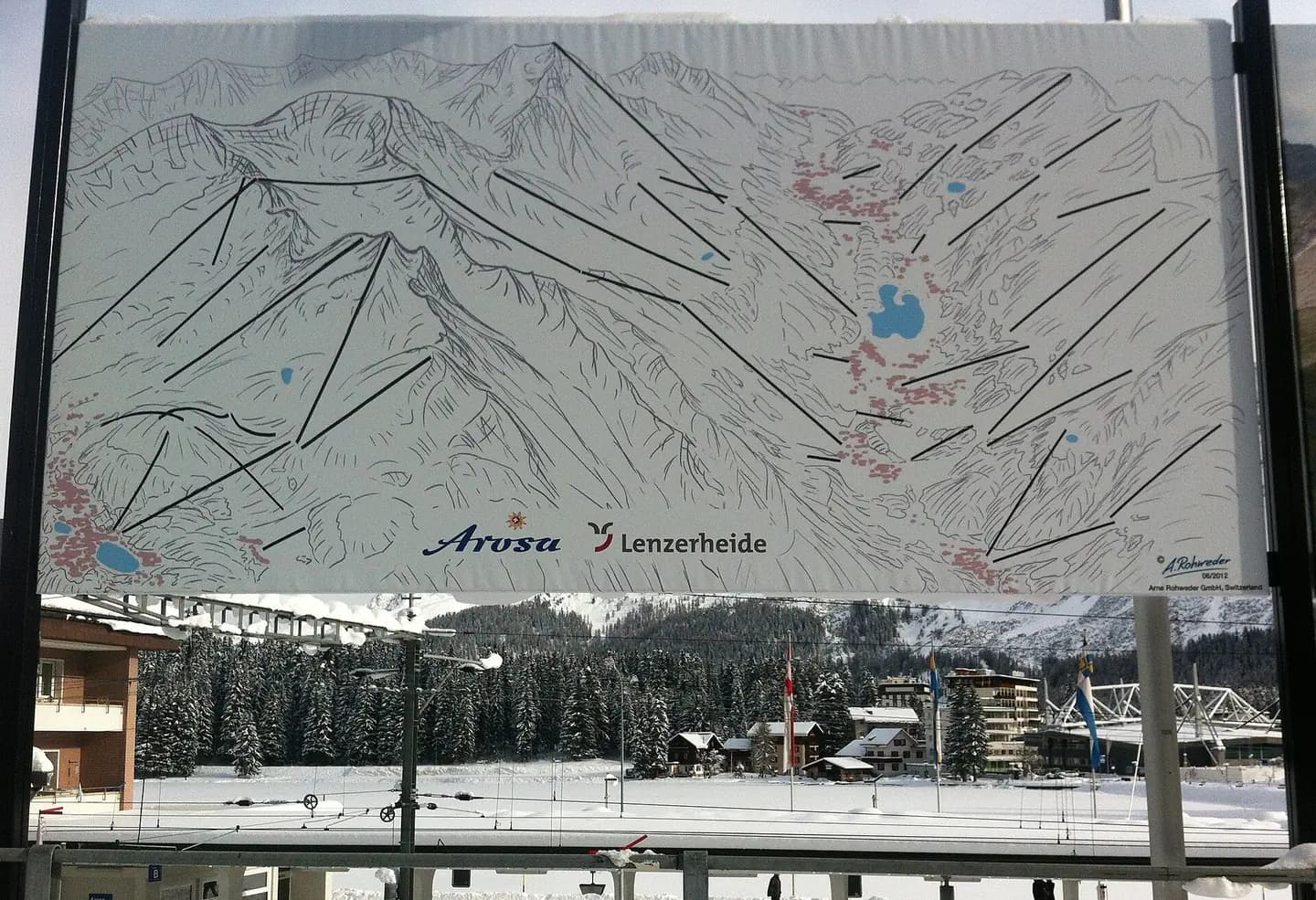 plan overwiev of combined ski resort Arosa-Lenzerheide, Switzerland