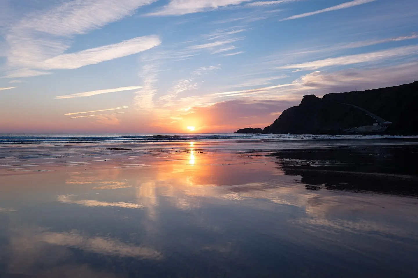 Arrifana Beach at sunset, Fishermen's Trail, Odeceixe, Portugal
