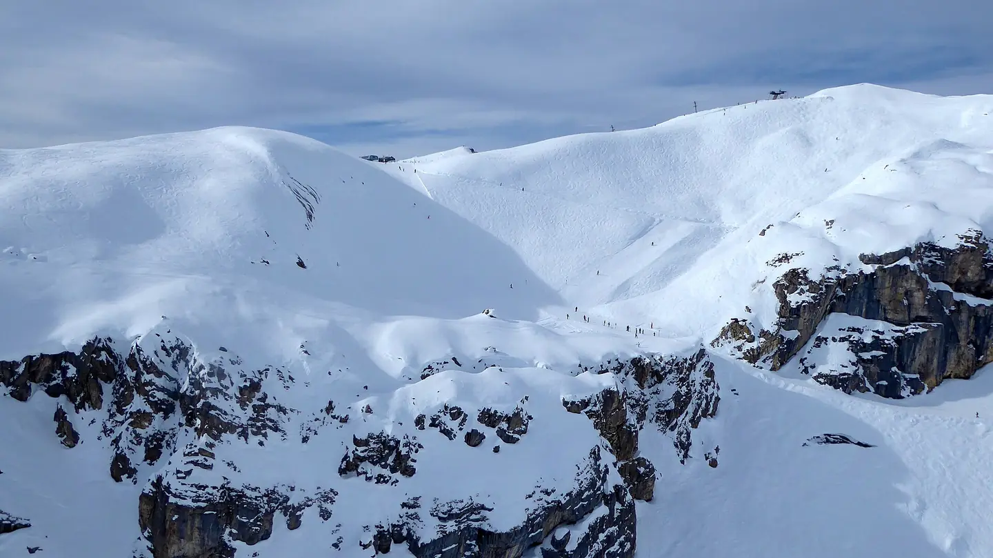 BELLA LUI ski run in Swiss Alps near Crans Montana