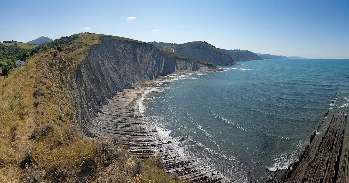 Cliffs of flysch in the Basque Coast Geopark