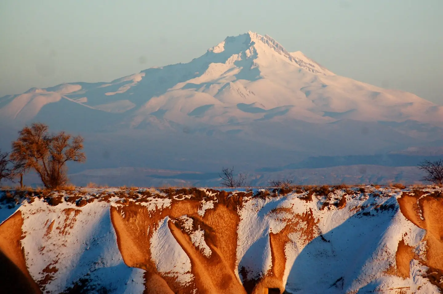 The Erciyes Volcano is the highest Peak in Cappadocia and the fifth-tallest in Turkey. It is the landmark of Kayseri, the present-day name of the historic city of Caesarea, and one of the largest urban centers in the region of Cappadocia