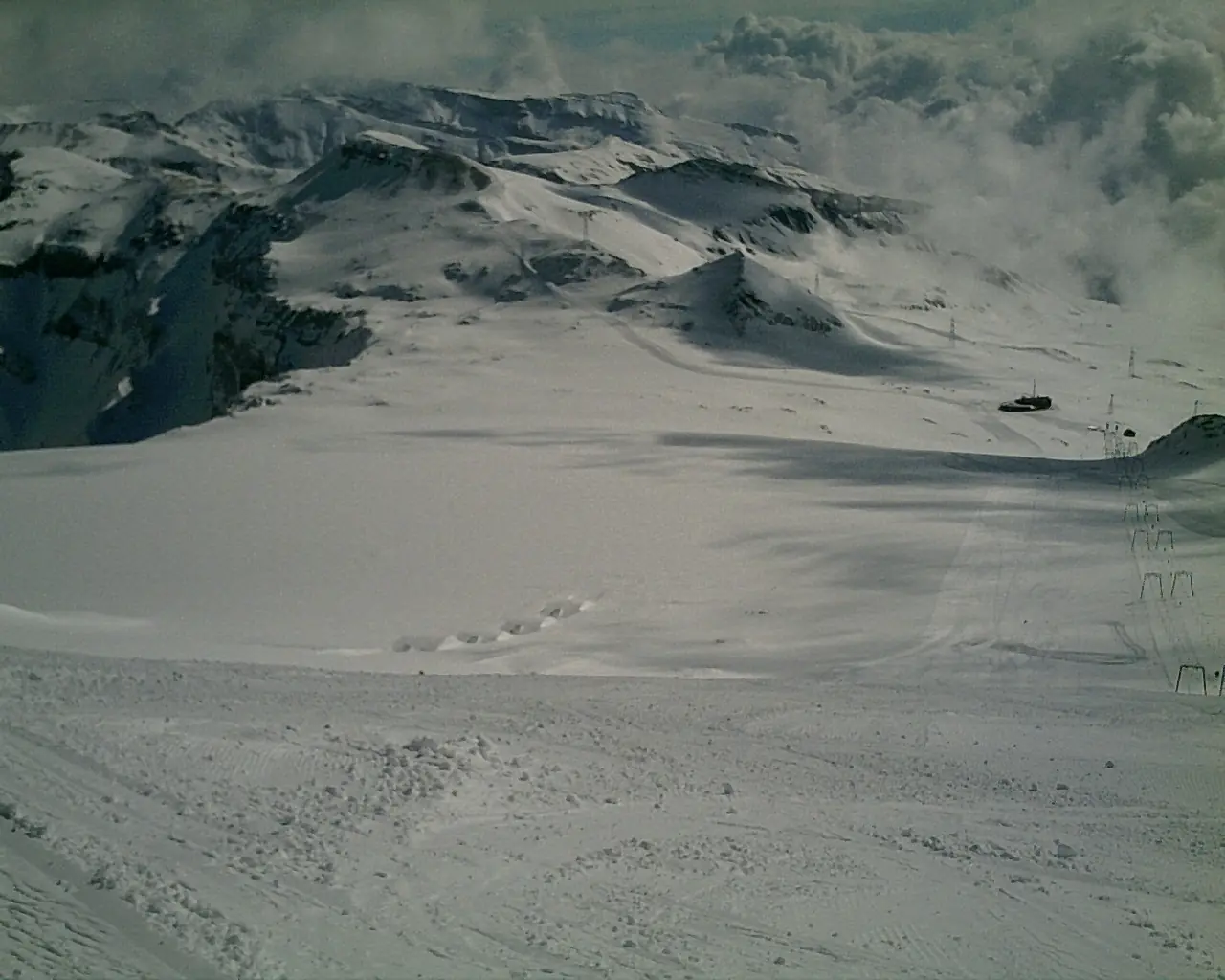 View on the ski slopes in Laax, Switzerland