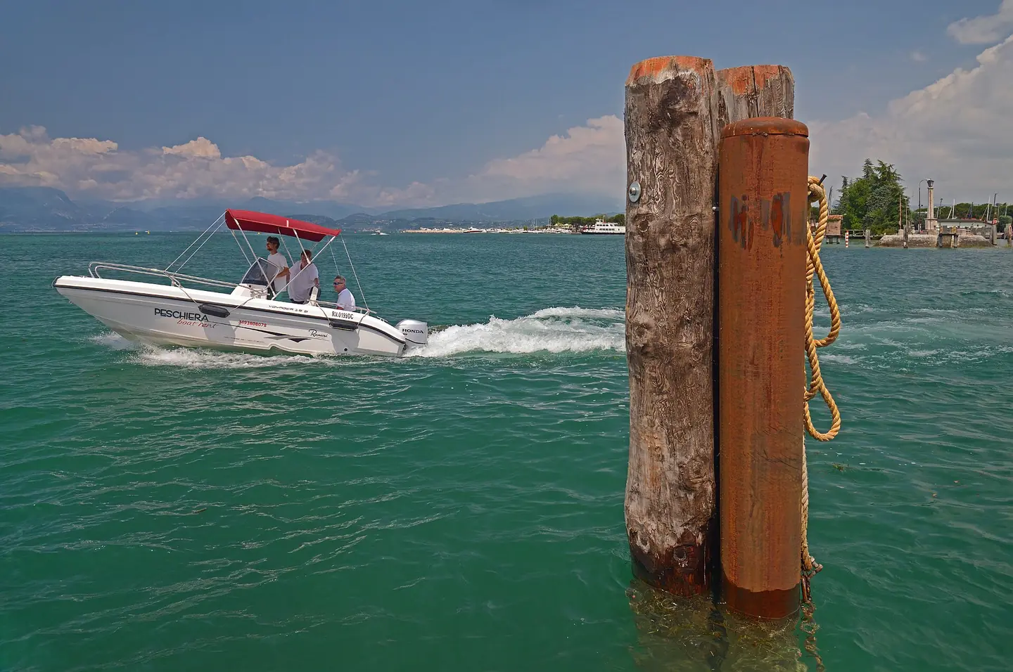Boat jetty. Lake Garda, Italy