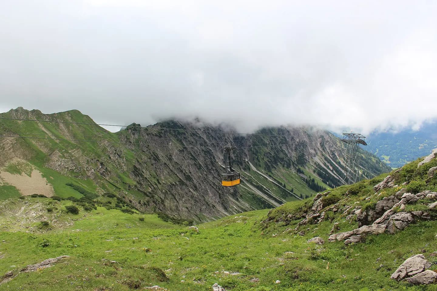 Nebelhornbahn, Nebelhorn Mountain. In Oberstdorf, Germany. At summertime, so not at ski season