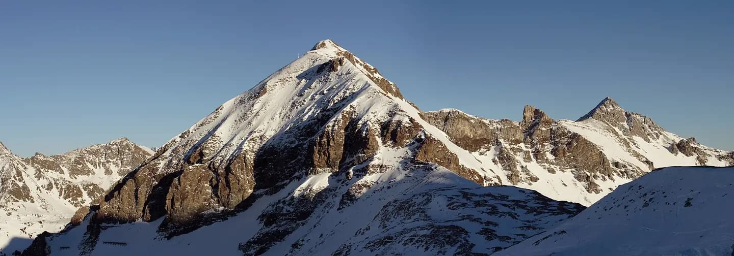 The peak of the Gamsleitenspitze, Obertauern , Austria as seen from the west. The image in itself is a panorama of four shots assembled using Hugin