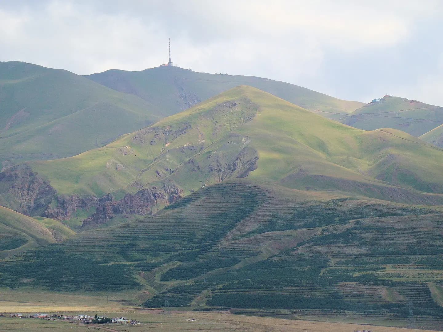 The mountain Palandöken near Erzurum, Turkey, is one of the best spots in Turkey for downhill skiing. During the summer this is what the mountain looks like from downtown Erzurum