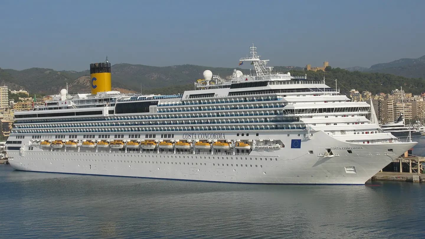 Costa Concordia moored in the port of Palma, Majorca , Spain