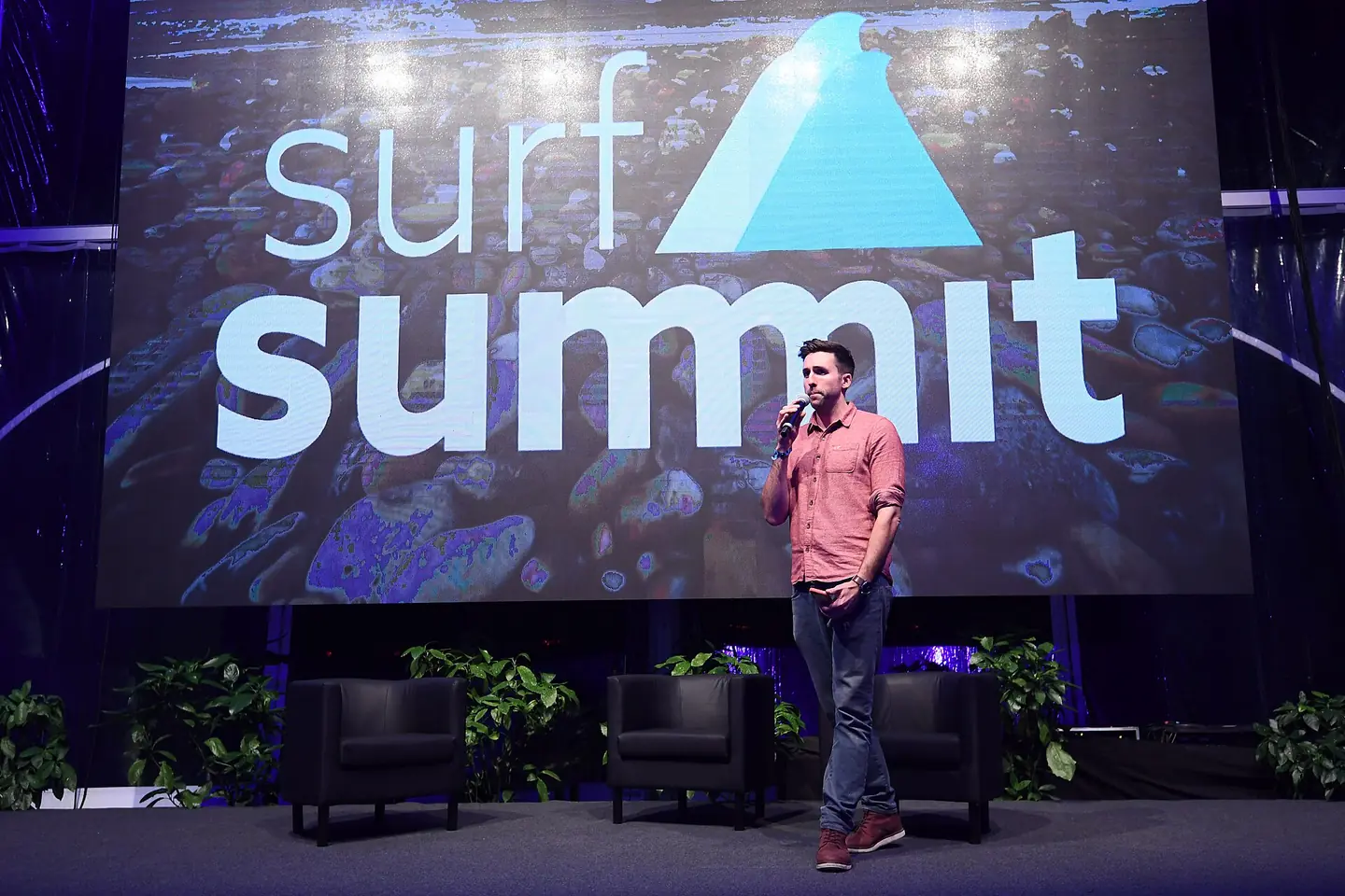 5 November 2017; Speaking on stage is james Stafford, of Surf Summit at Ribeira d'Ilhas during day two of Surf Summit, prior to Web Summit 2017, in Ericeira, Portugal. Photo by Stephen McCarthy/Web Summit via Sportsfile