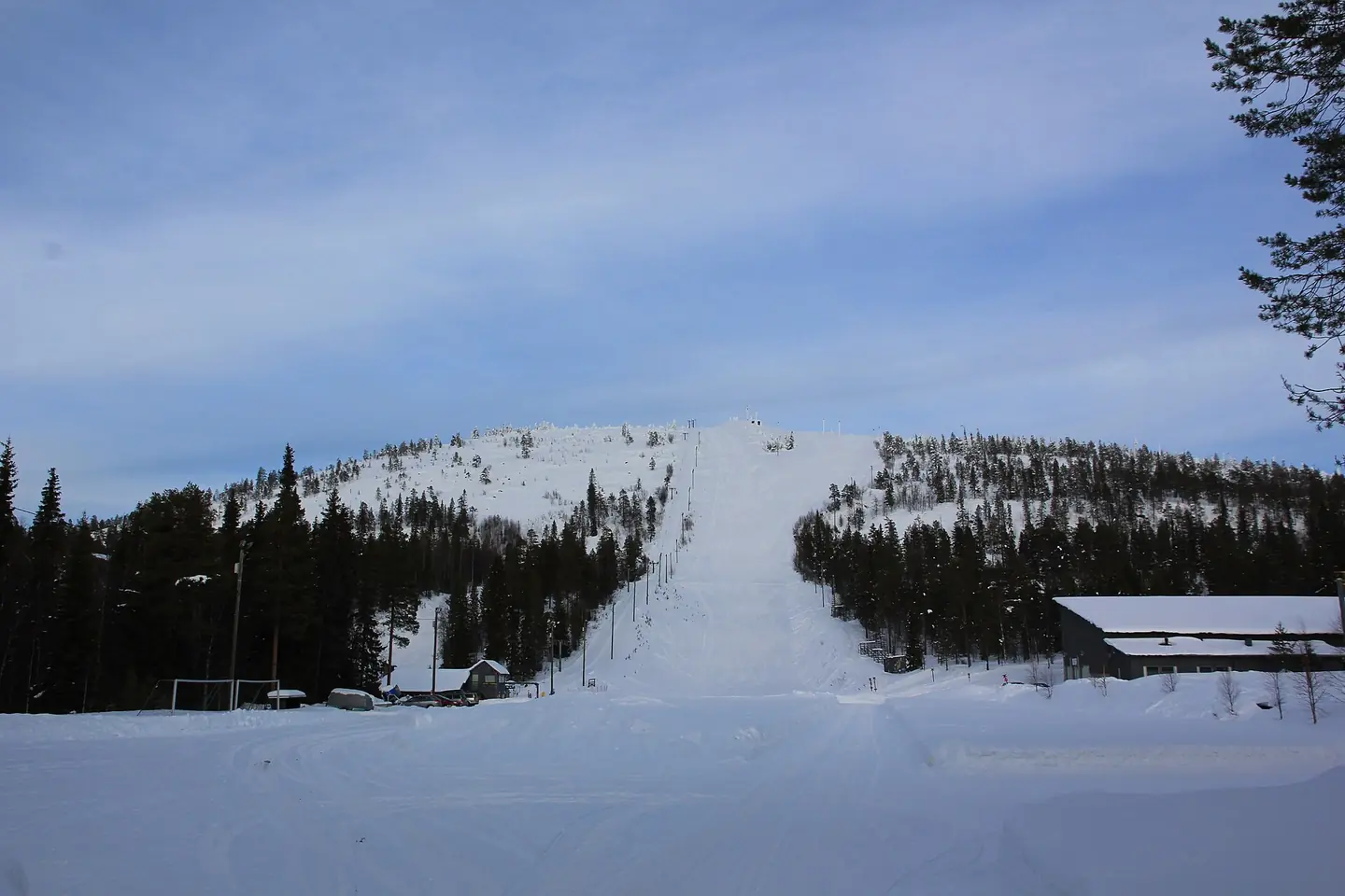 Black piste of Salla ski resort