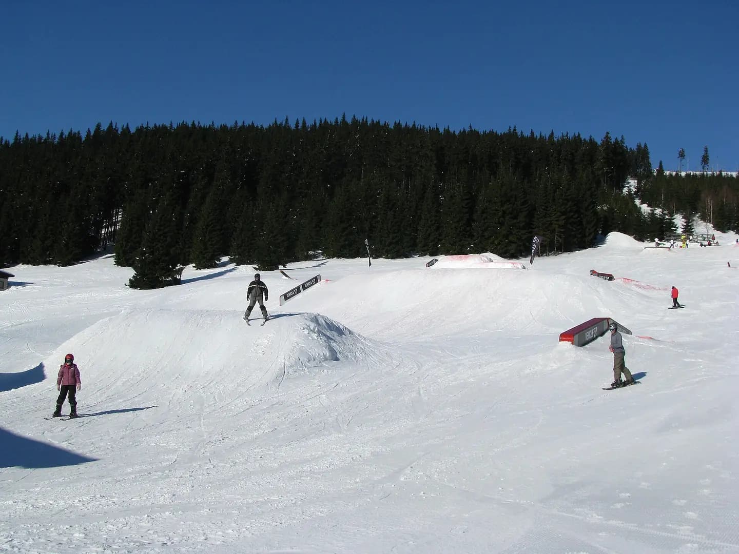 Ski resort Špindlerův Mlýn in Krkonoše (Snowpark Horní Mísečky)