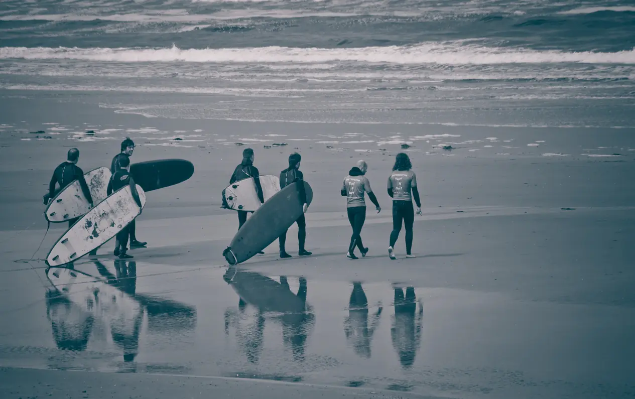 surf school, summer 2012, Strandhill, Co Sligo, northwest coast of Ireland