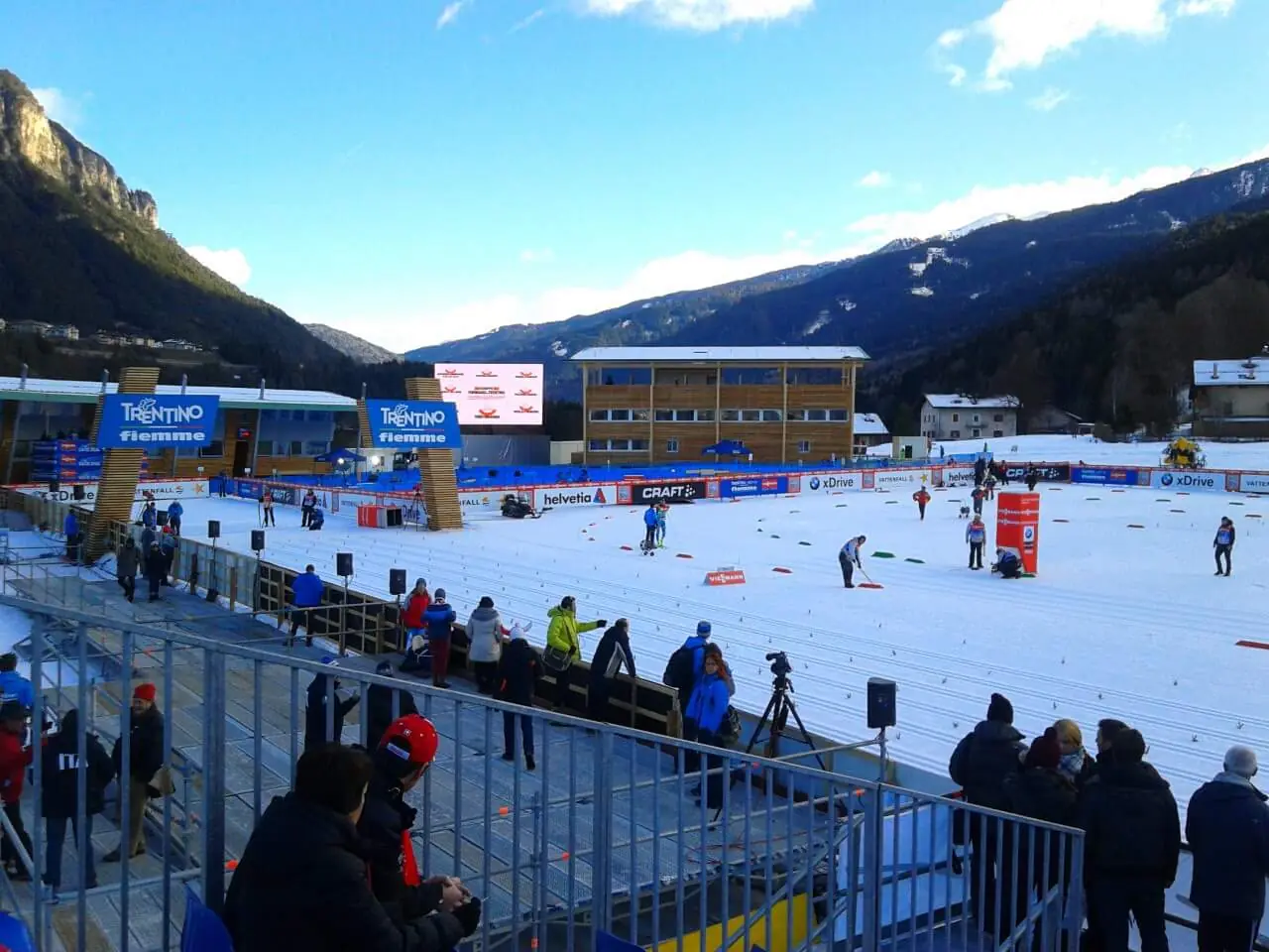 Preparazione della pista dello Stadio del fondo di Lago di Tesero (Val di Fiemme, Trento) in occasione del Tour de Ski 2013