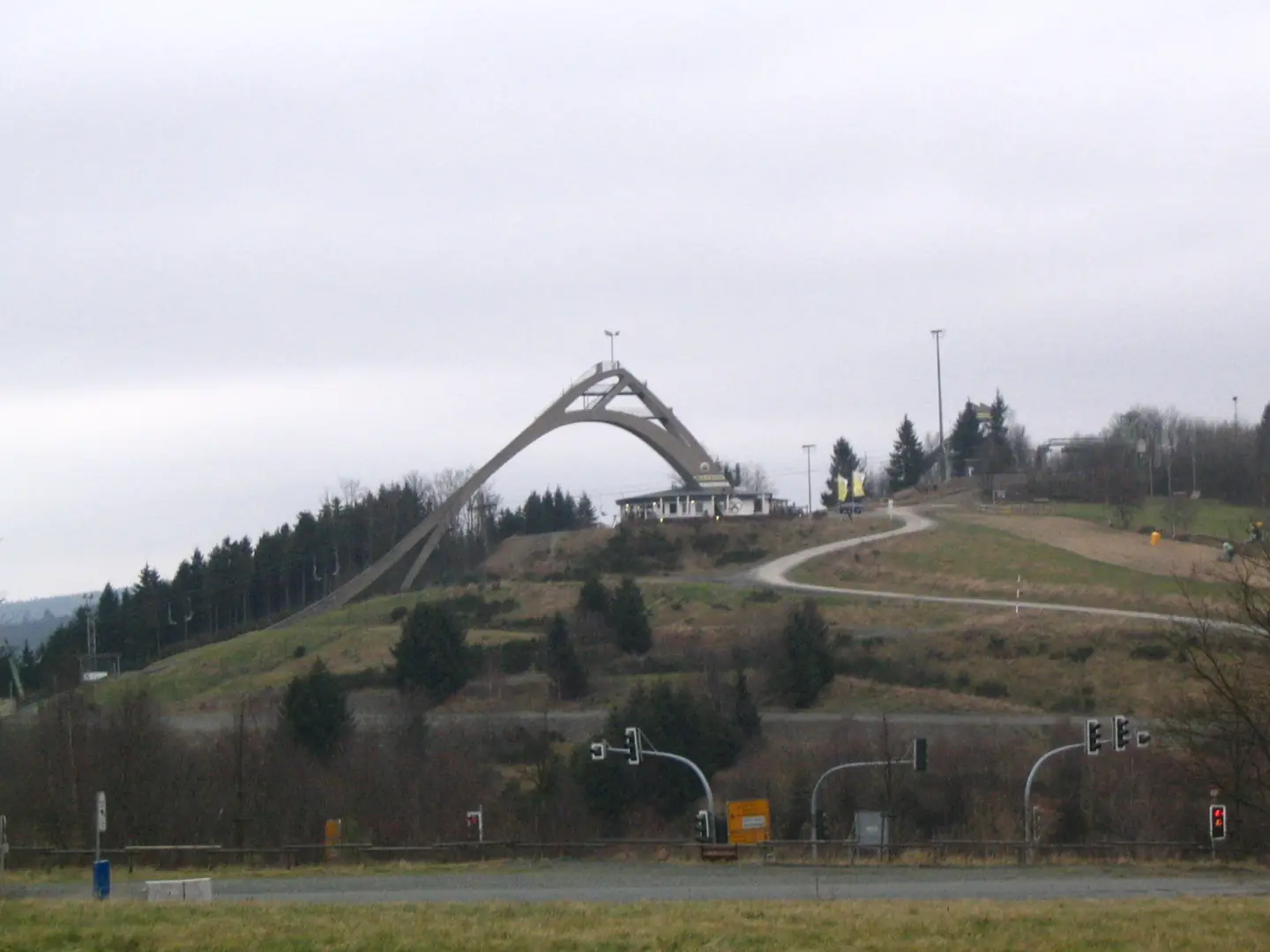 Tower of the ski jumping venue "St. Georg Schanze" in Winterberg, Germany