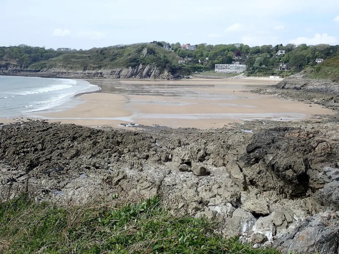 Tide's out at Caswell Bay