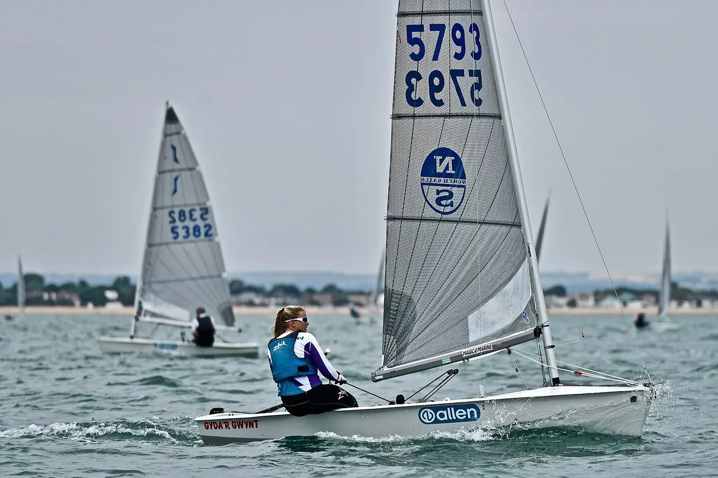 Ellie Cumpsty sailing Solo5793 at the 2018 Solo National Championships, Hayling Island, UK