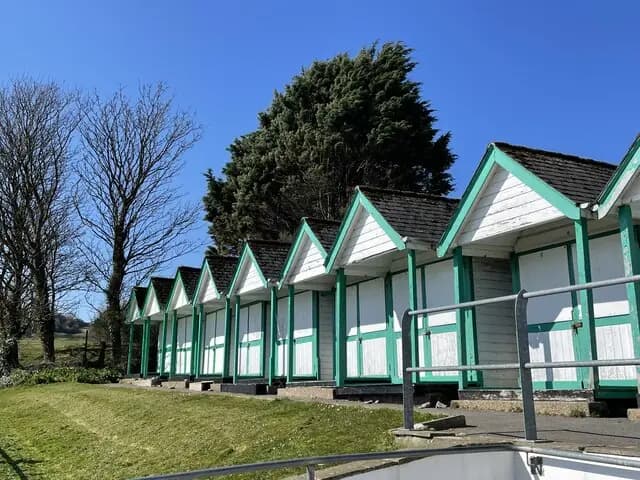 Beach huts at Langland Bay, Swansea