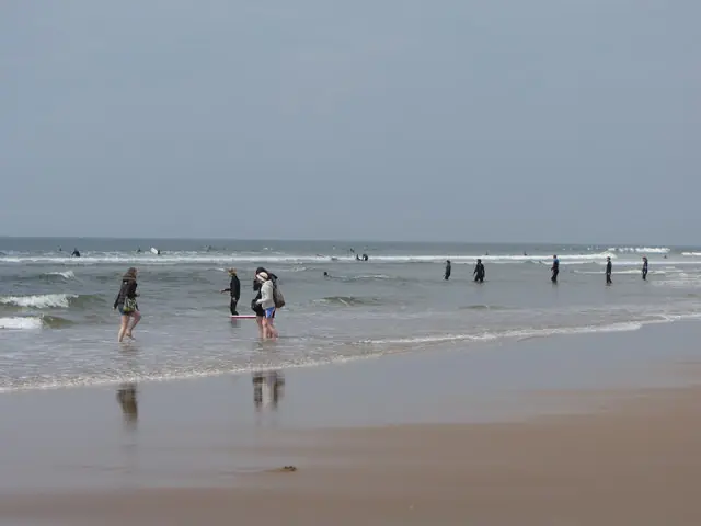 Surfers and Paddlers on Rhossili Beach
