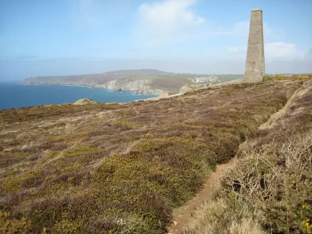 Chimney on the coast near Porthtowan