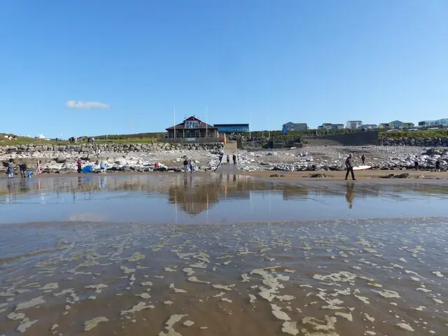 Looking towards the shore at Rest Bay, Porthcawl