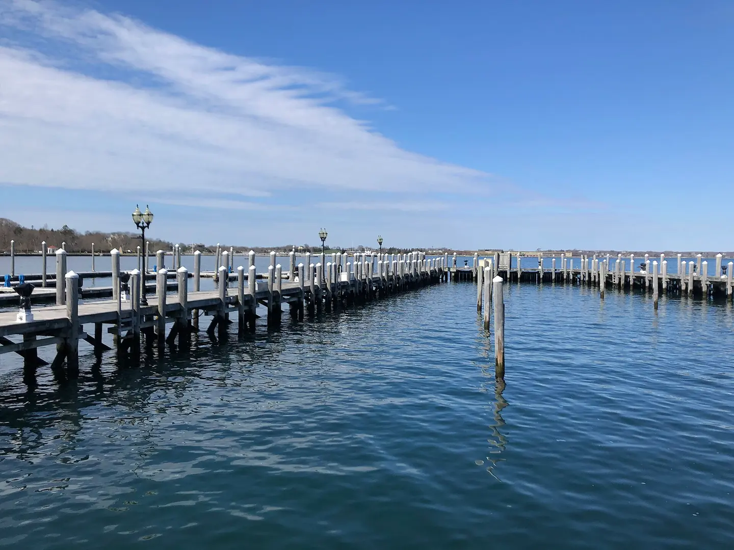Winter scene of Newport RI harbor