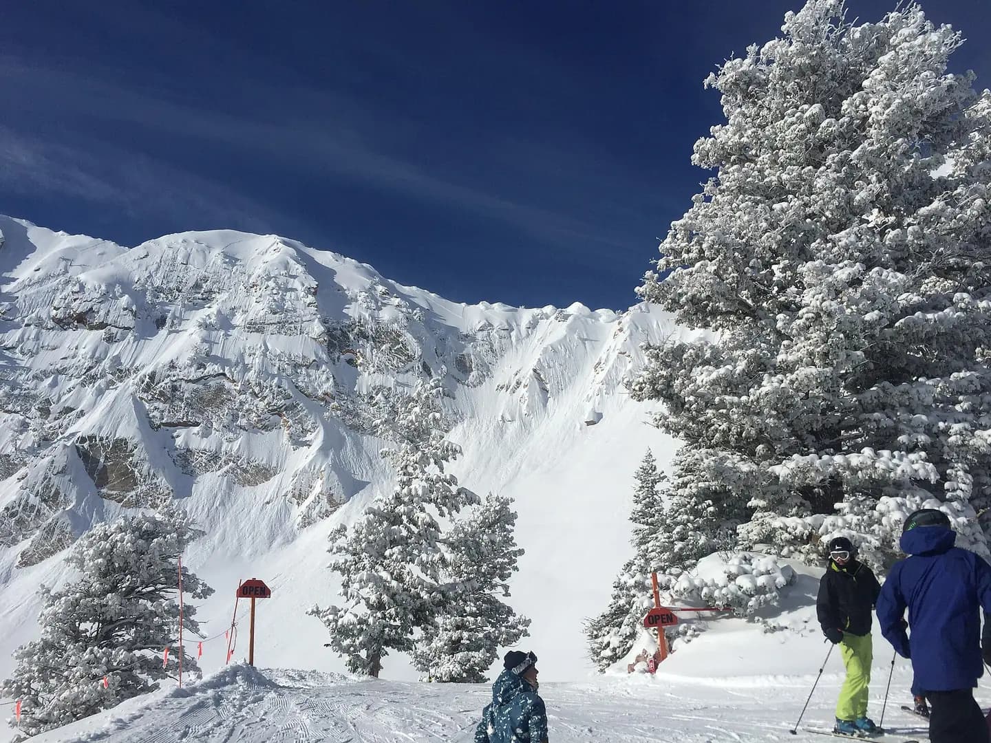 Sunny day in February, 2019 at Snowbasin Ski Resort in Utah
