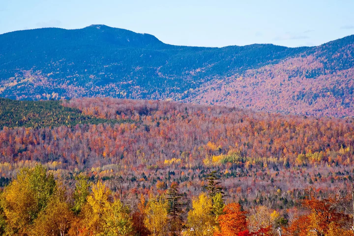 View from the ski lodge area of Sugarloaf Mountain. Second highest peak in Maine at about 4250 feet. Well below the altitude of Mt. Katahdin at 5268 feet