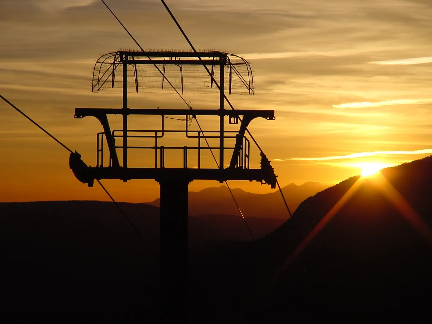 Dissipation Array System installed on the Mountain Village Gondola in Telluride, Colorado, USA for the purpose of lightning protection