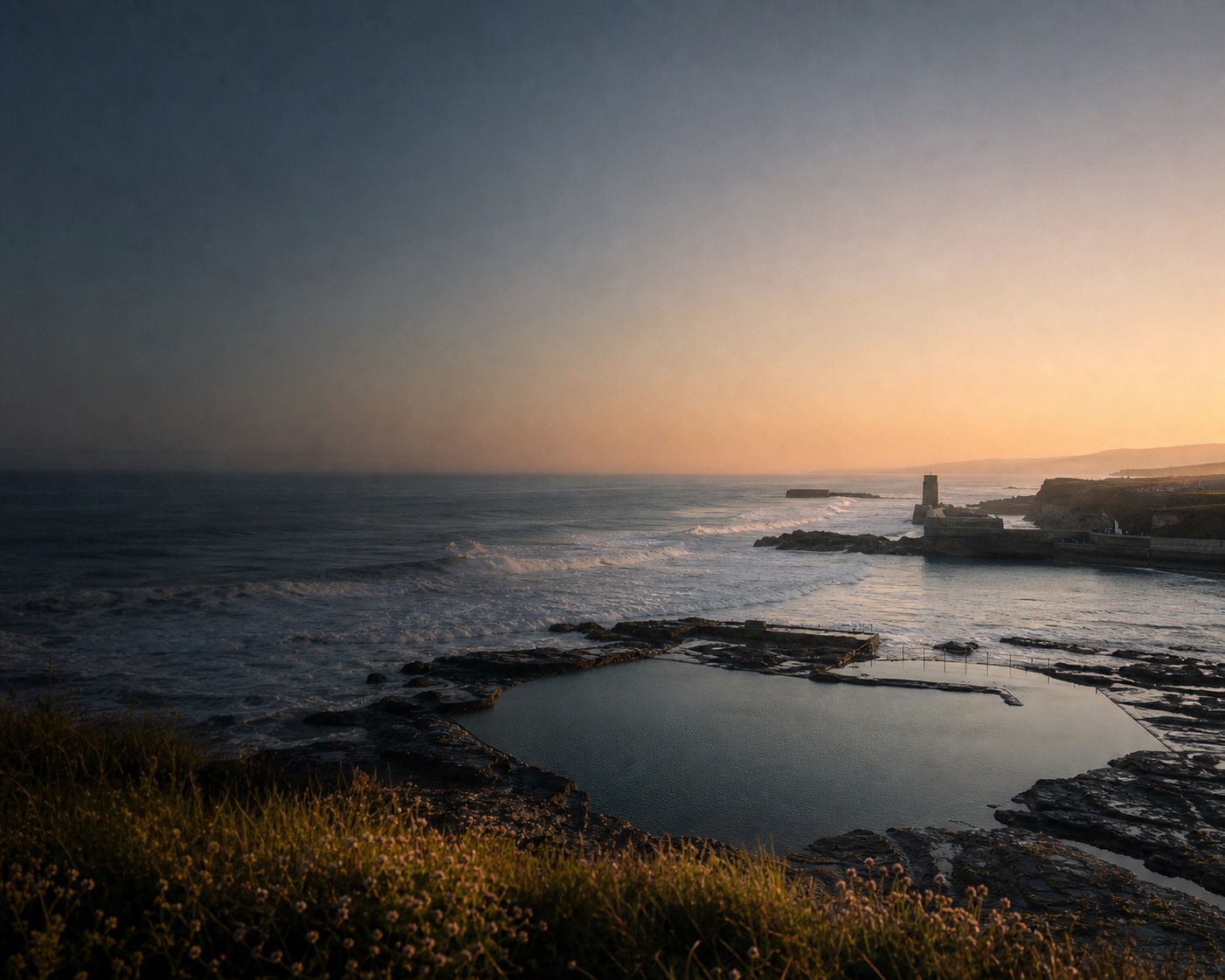 Bude Sea Pool beside Summerleaze surf, the canal lock and breakwater