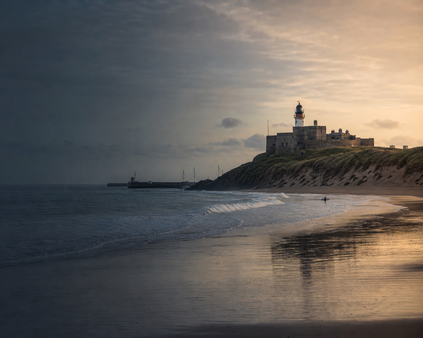 Fraserburgh surf beneath Kinnaird Head's castle lighthouse