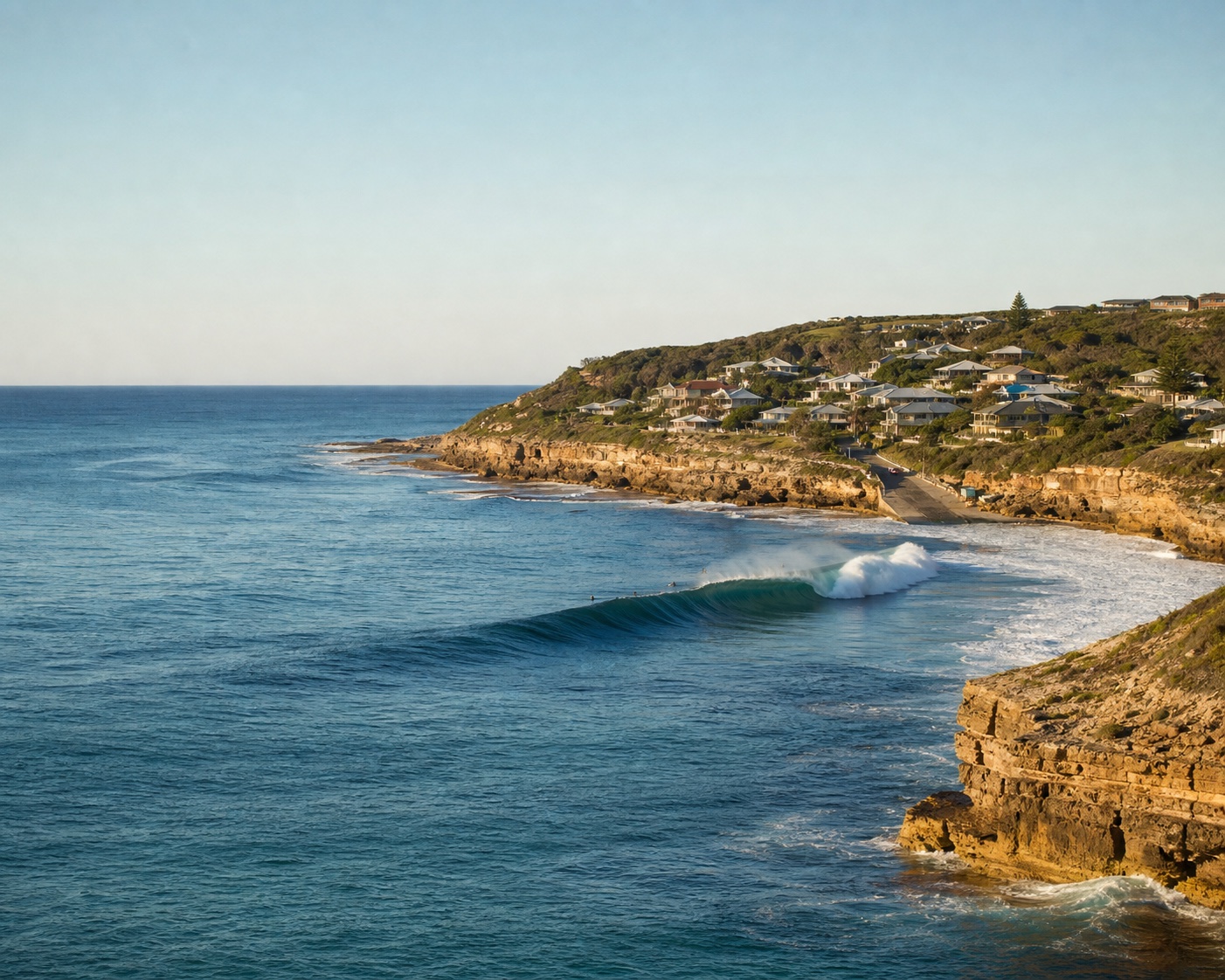 Gracetown surf wrapping into Cowaramup Bay beneath limestone cliffs