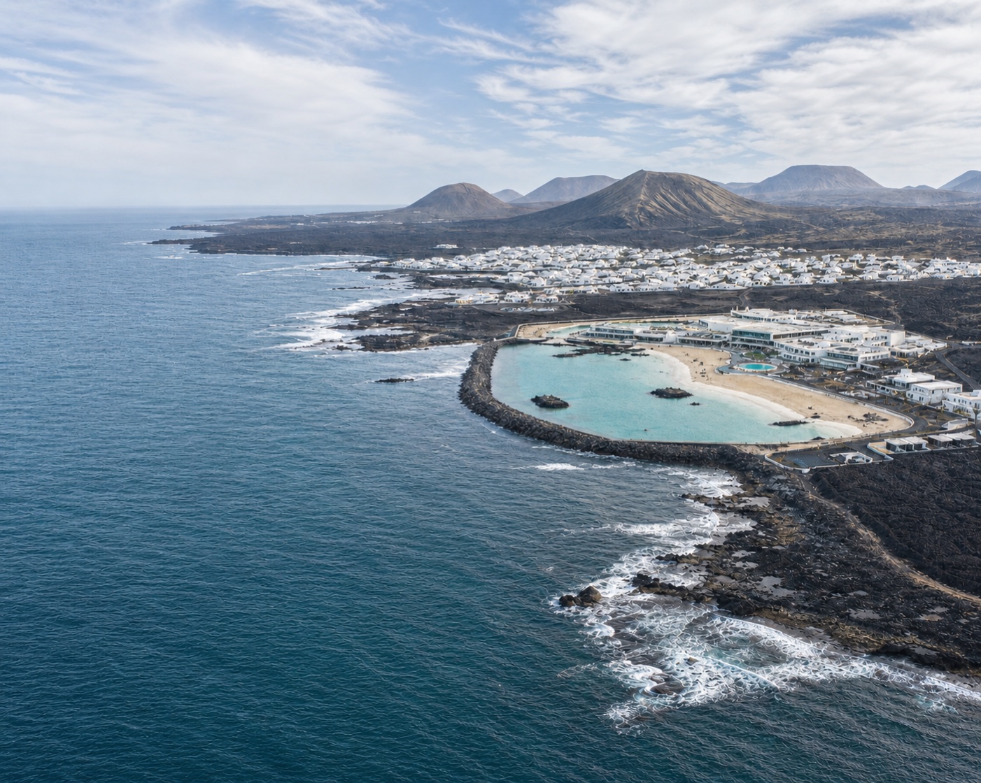 La Santa's sheltered lagoon and volcanic coastline