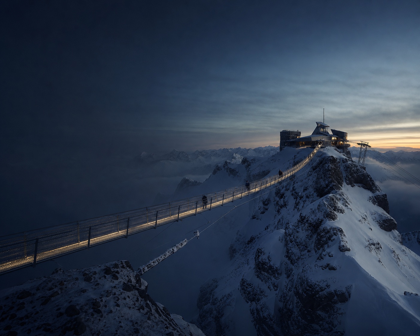 Glacier 3000's Peak Walk suspension bridge above Les Diablerets