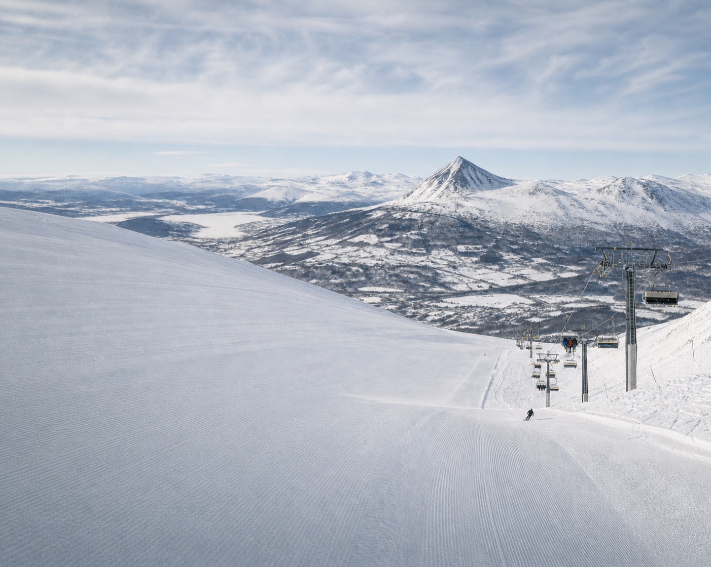 Oppdal's Vangslia slopes beneath Blåøret