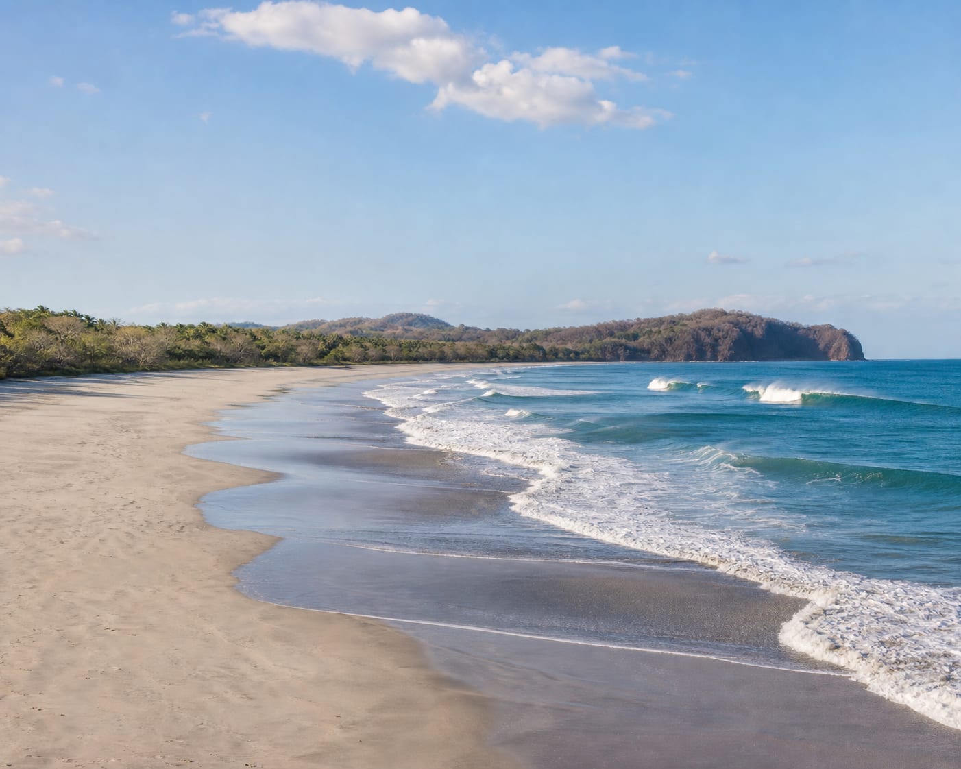 Playa Grande's open surf beach within Las Baulas National Marine Park