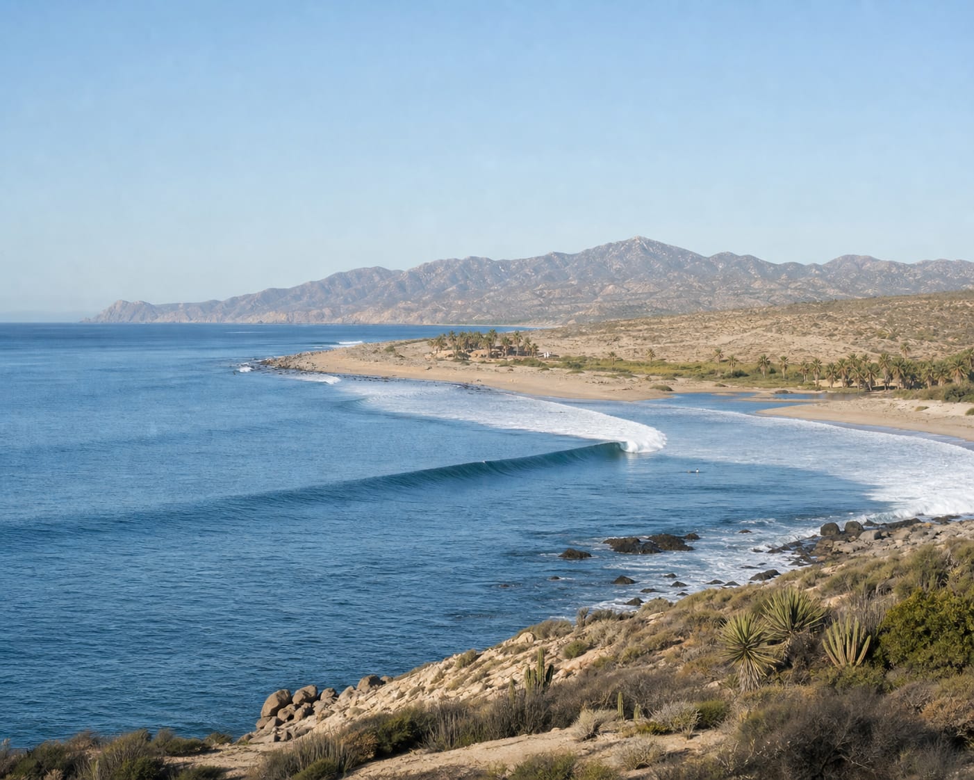 Costa Azul surf lines meeting the desert coast near San José del Cabo