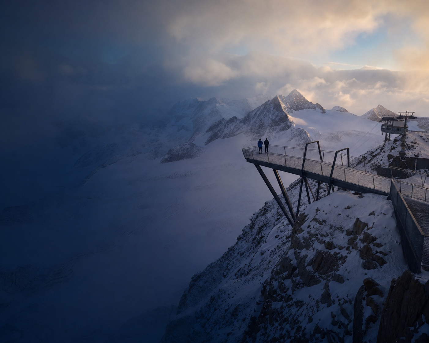 The Top of Tyrol viewing platform above the vast Stubai Glacier